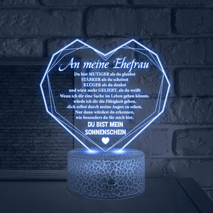 3D Led-Licht - Familie - An Meine Ehefrau - Du Bist Mein Sonnenschein - Deglca15007