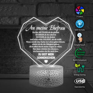 3D Led-Licht - Familie - An Meine Ehefrau - Du Bist Mein Sonnenschein - Deglca15007
