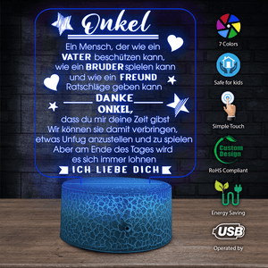 3D Led-Licht - Familie - An Meine Onkel - Ich Liebe Dich - Deglca29001