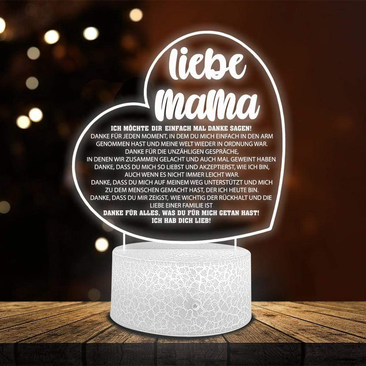 3D Led-Licht - Familie - Liebe Mama - Danke Für Alles - Deglca19002