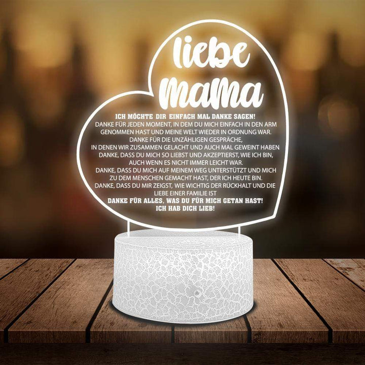 3D Led-Licht - Familie - Liebe Mama - Danke Für Alles - Deglca19002