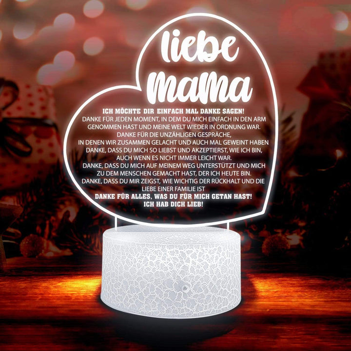 3D Led-Licht - Familie - Liebe Mama - Danke Für Alles - Deglca19002