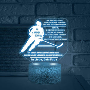 3D Led-Licht - Hockey - An Meinen Sohn - Du Bist Immer Mein Lieblings HockeySpieler - Deglca16001