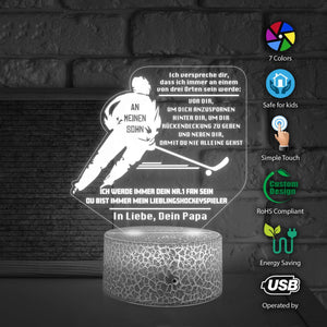 3D Led-Licht - Hockey - An Meinen Sohn - Du Bist Immer Mein Lieblings HockeySpieler - Deglca16001