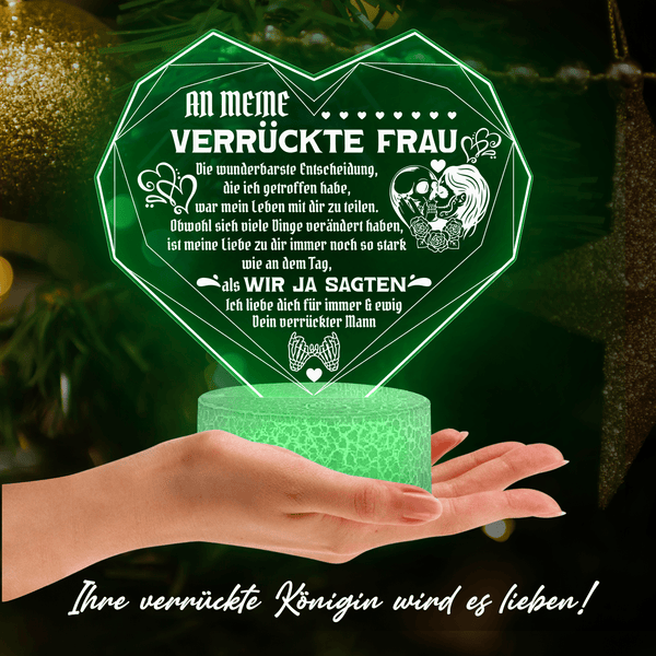 3D Led-Licht - Totenkopf - AN Meine Verrückte Frau - Ist Meine Liebe Zu Dir Immer Noch So Stark Wie An Dem Tag - Deglca15014