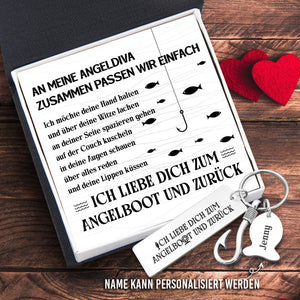 Angelhaken Schlüsselanhänger - Angeln - An Meine Angeldiva - Ich Liebe Dich Zum Angelboot Und Zurück - Degku13006