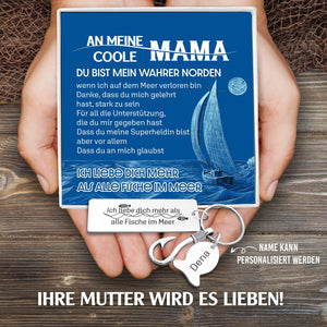 Angelhaken Schlüsselanhänger - Angeln - An Meine Coole Mama - Ich Liebe Dich Mehr Als Alle Fische Im Meer - Degku19001