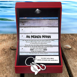 Angelhaken Schlüsselanhänger - Angeln - An Meinen Mann - Du Hast Mein Herz - Degku26002