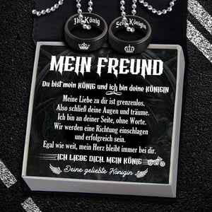 Anhänger Halsketten Für Paar - Motorradfahrer - Mein Freund - Meine Liebe Zu Dir Ist Grenzenlos - Degnw12001