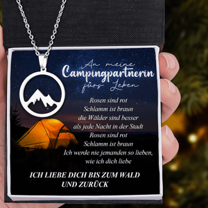 Berg Halskette - Camping - An Meine Campingpartnerin Fürs Leben - Ich Liebe Dich Bis Zum Wald Und Zurück - Degnnk13002