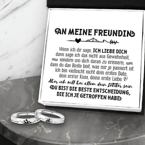 Bergsee Paar Versprechen Ring - Größenverstellbarer Ring - Familie - An Meine Freundin - Du Bist Die Beste Entscheidung, Die Ich Je Getroffen Habe - Degrlj13008