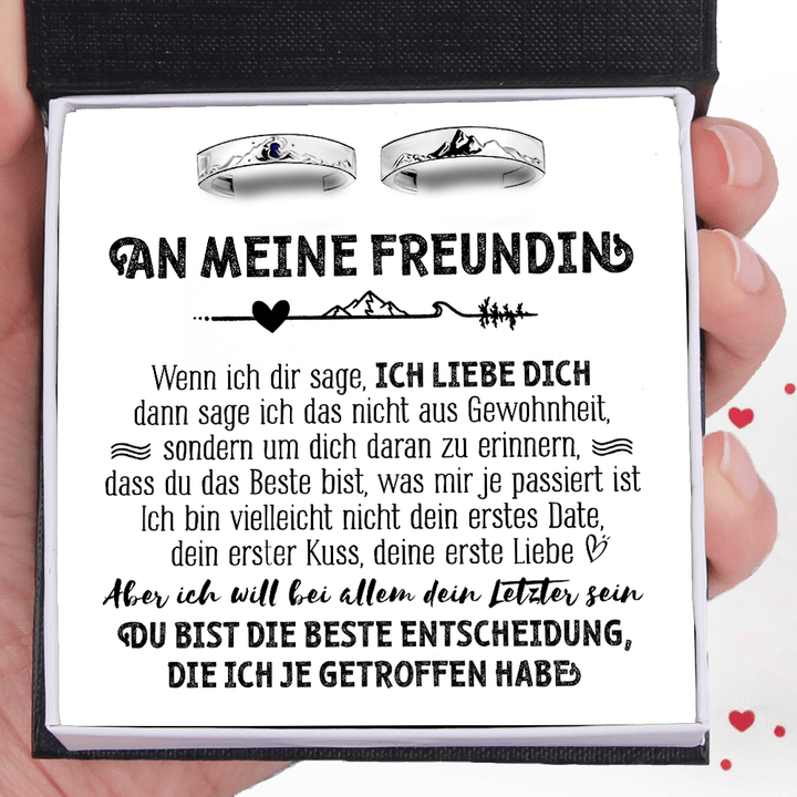 Bergsee Paar Versprechen Ring - Größenverstellbarer Ring - Familie - An Meine Freundin - Du Bist Die Beste Entscheidung, Die Ich Je Getroffen Habe - Degrlj13008