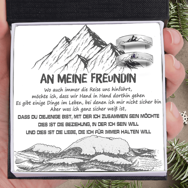 Bergsee Paar Versprechen Ring - Größenverstellbarer Ring - Familie - An Meine Freundin - Du DiejenIge Bist, Mit Der Ich Zusammen Sein Möchte - Degrlj13004