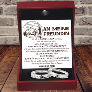 Bergsee Paar Versprechen Ring - Größenverstellbarer Ring - Familie - An Meine Freundin - Für Immer Mit Dir Zusammen Sein - Degrlj13005