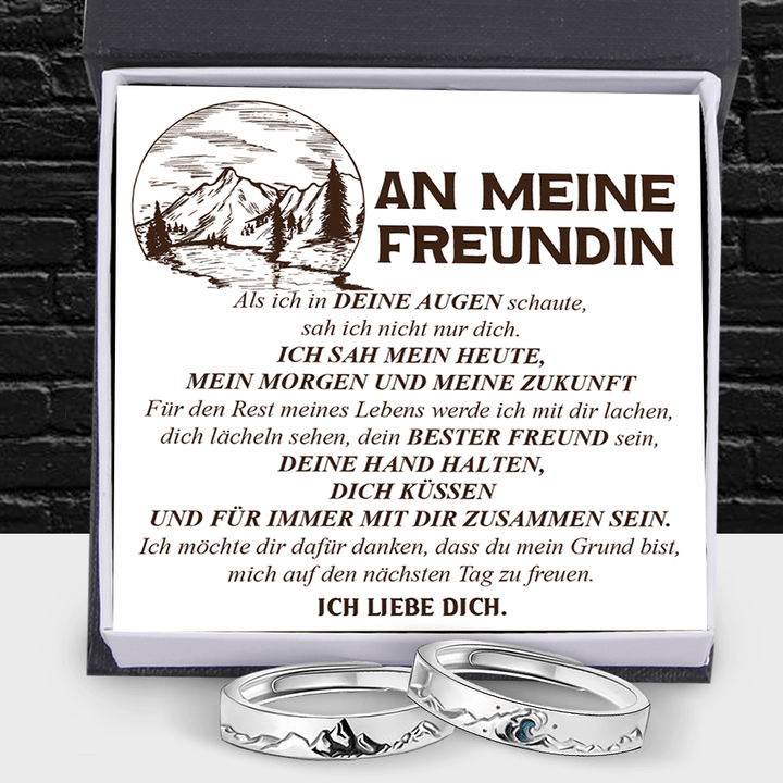 Bergsee Paar Versprechen Ring - Größenverstellbarer Ring - Familie - An Meine Freundin - Für Immer Mit Dir Zusammen Sein - Degrlj13005