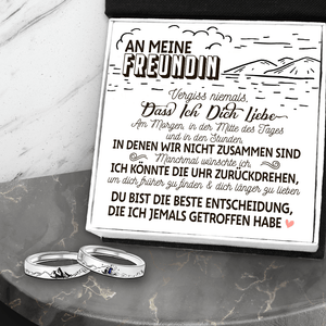 Bergsee Paar Versprechen Ring - Größenverstellbarer Ring - Familie - An Meine Freundin - Vergiss Niemals, Dass Ich Dich Liebe - Degrlj13009