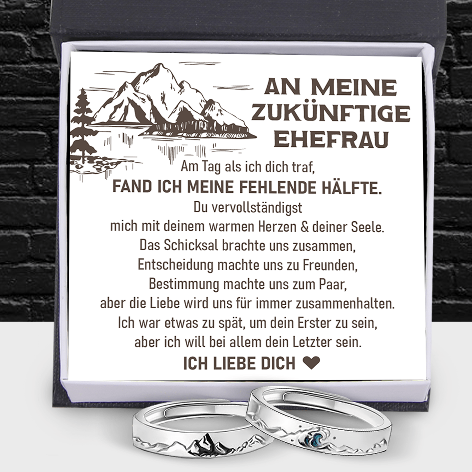 Bergsee Paar Versprechen Ring - Größenverstellbarer Ring - Familie - An Meine Zukünftige Ehefrau - Du Erfüllst Mich Mit Deinem Warmen Herzene - Degrlj25001