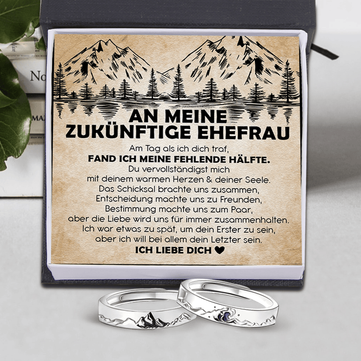 Bergsee Paar Versprechen Ring - Größenverstellbarer Ring - Familie - An Meine Zukünftige Ehefrau - Du Vervollständigst Mich Mit Deinem Warmen Herzen & Deiner Seele - Degrlj25002