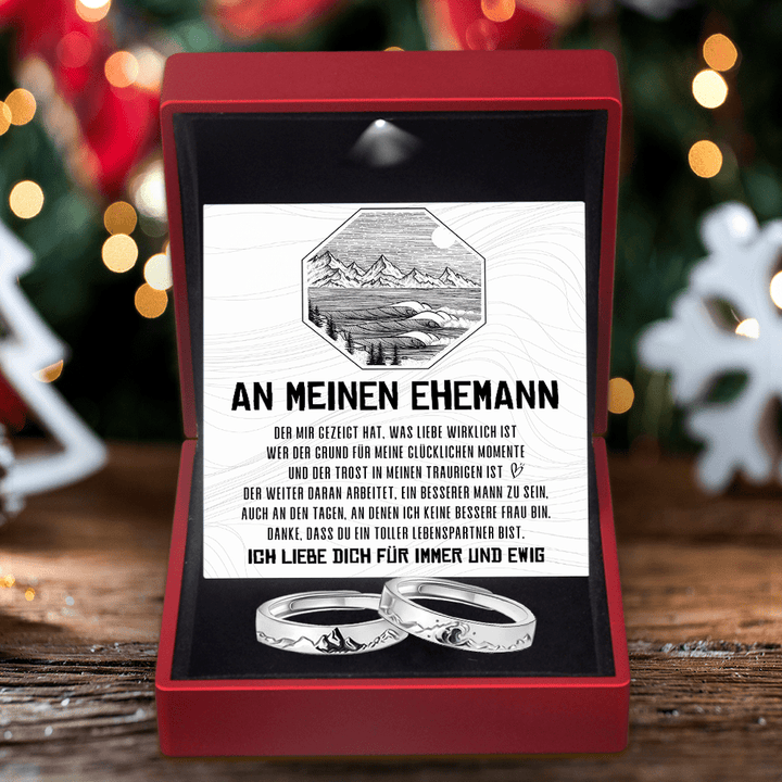 Bergsee Paar Versprechensring - Größenverstellbarer Ring - Familie - An Meinen Ehemann - Danke, Dass Du Ein Großer Lebenspartner Bist - Degrlj14002