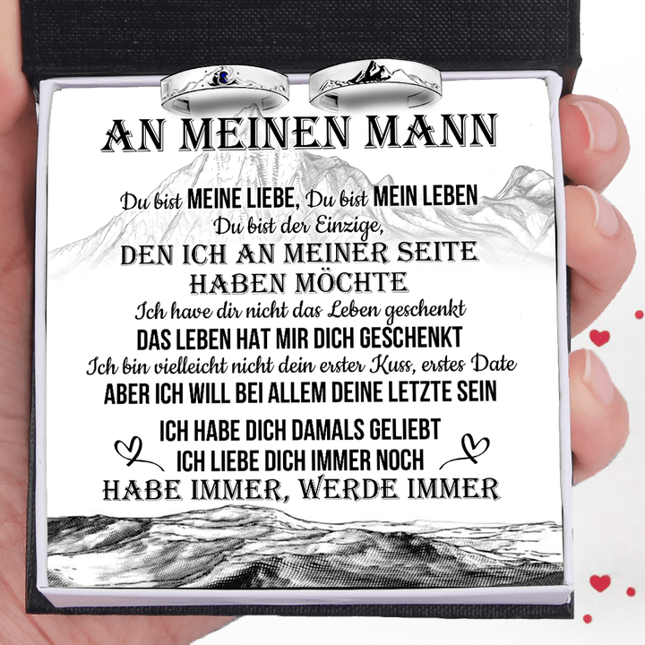 Bergsee Paar Versprechensring - Größenverstellbarer Ring - Familie - An Meinen Mann - Du Bist Meine Liebe - Degrlj26003