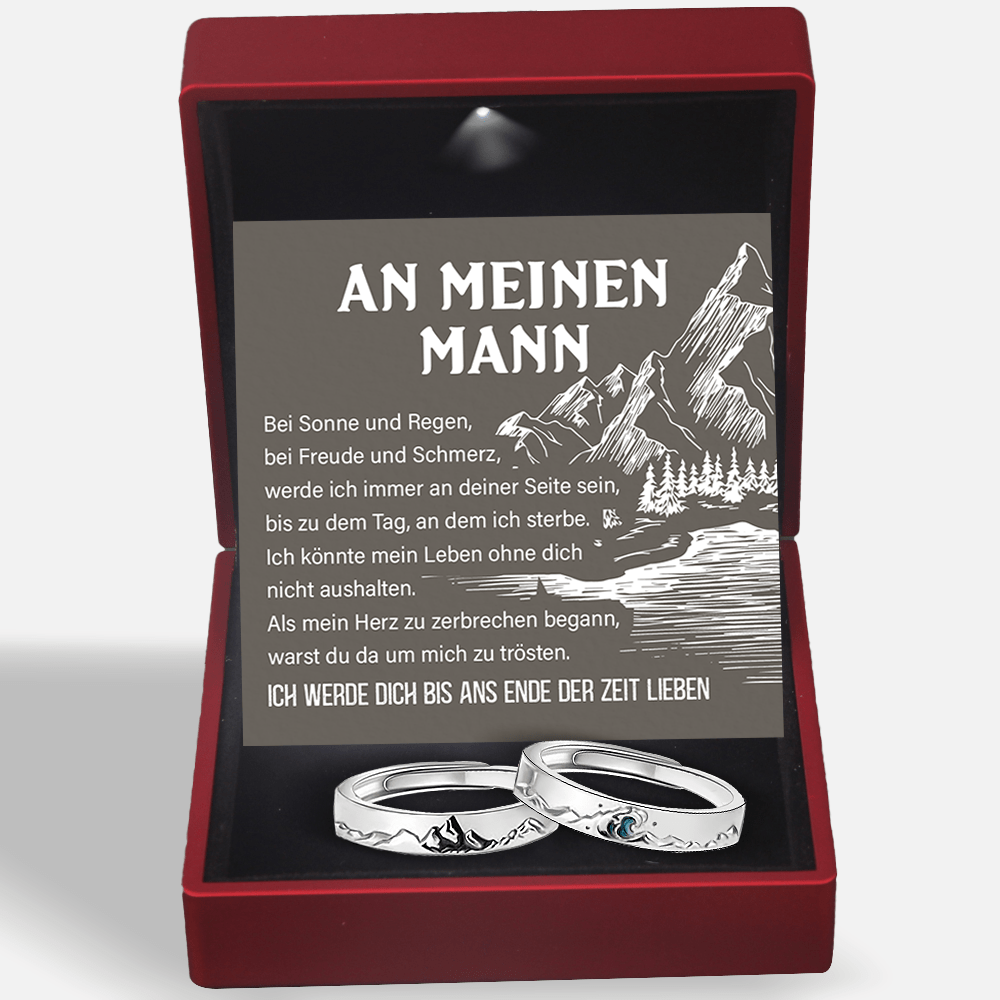Bergsee Paar Versprechensring - Größenverstellbarer Ring - Familie - An Meinen Mann - Werde Ich Immer An Deiner Seite Sein