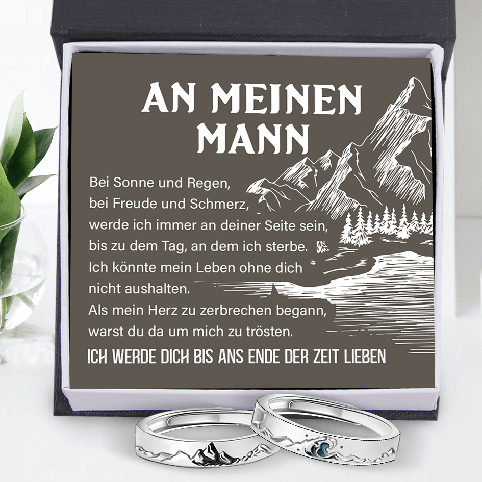 Bergsee Paar Versprechensring - Größenverstellbarer Ring - Familie - A