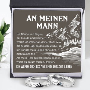 Bergsee Paar Versprechensring - Größenverstellbarer Ring - Familie - An Meinen Mann - Werde Ich Immer An Deiner Seite Sein - Degrlj26004
