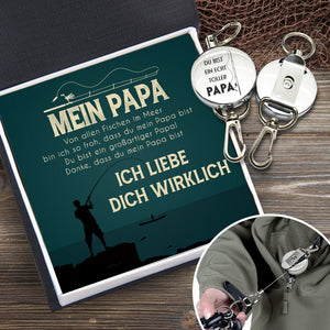 Einziehbarer Schlüsselanhänger - Angeln - Meine Papa - Ich Liebe Dich Wirklich - Degkze18002