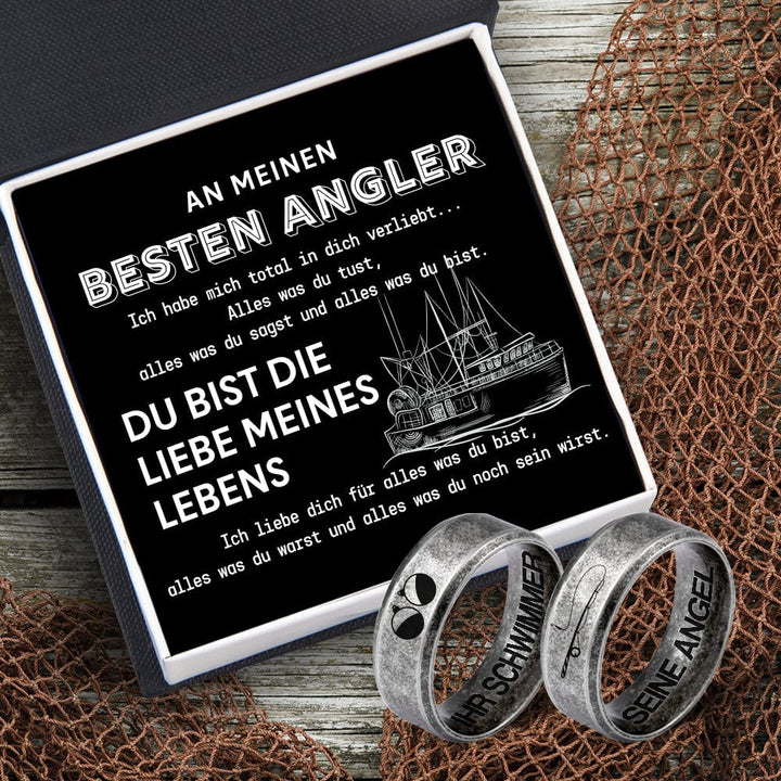 Fischerpaar Ring - Angeln - An Meinen Besten Angler - Du Bist Die Liebe Meines Lebens - Degrld12001