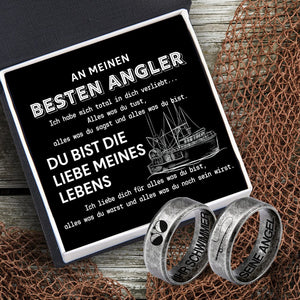 Fischerpaar Ring - Angeln - An Meinen Besten Angler - Du Bist Die Liebe Meines Lebens - Degrld12001