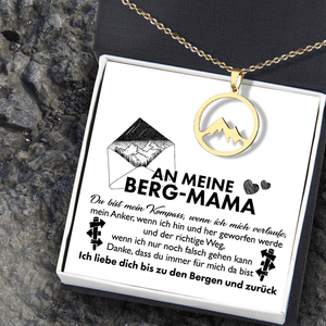 Frau Berg Halskette - Wandern - An Meine Berg-Mama - Du Bist Mein Kompass - Degnnk19002