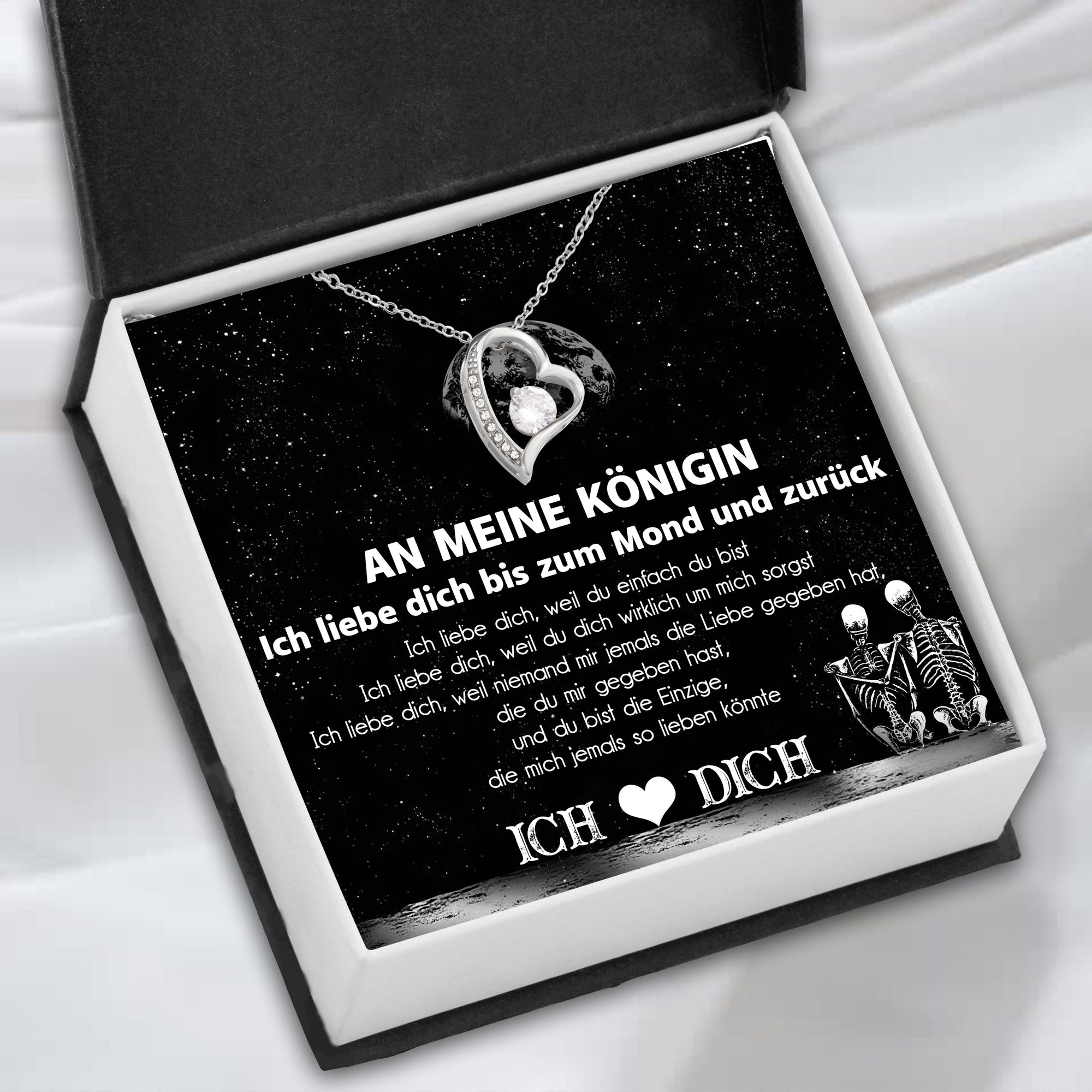 Für Immer Liebe Halskette - Schädel - An Meine Königin - Du Bist Die Einzige - Desnr13004