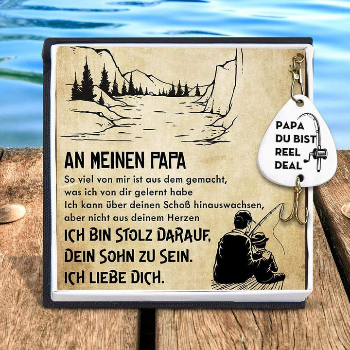 Gravierter Angelhaken - Angeln Vater - An Meinen Papa - Du bist Reel Deal - Degfa18005