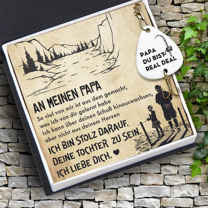 Gravierter Angelhaken - Angeln Vater - An Meinen Papa - Papa Du Bist Real Deal - Degfa18007