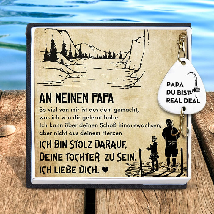 Gravierter Angelhaken - Angeln Vater - An Meinen Papa - Papa Du Bist Real Deal - Degfa18007