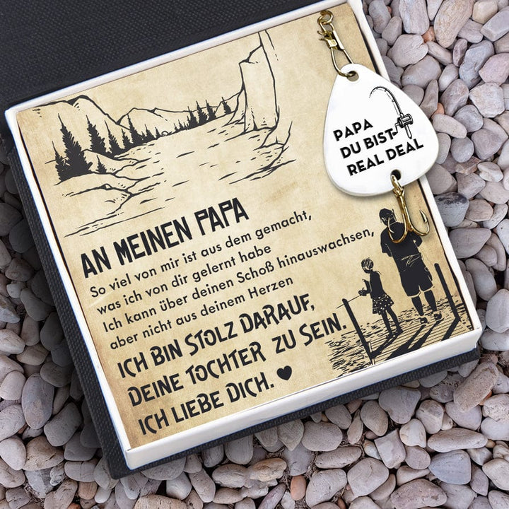 Gravierter Angelhaken - Angeln Vater - An Meinen Papa - Papa Du Bist Real Deal - Degfa18007