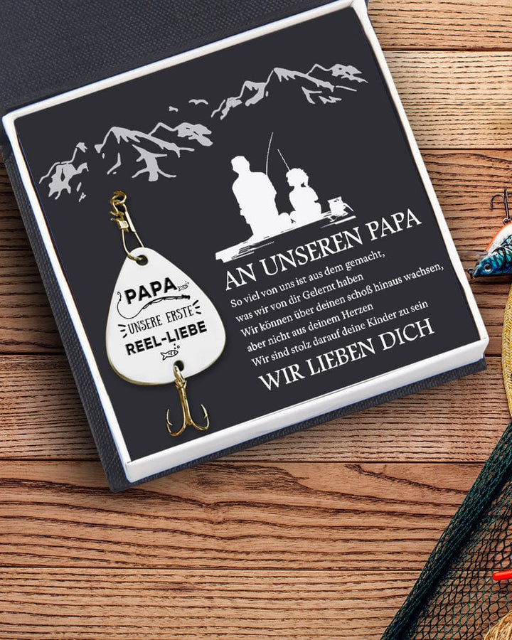 Gravierter Angelhaken - Angeln Vater - An Meinen Papa - Papa unsere erste Reel liebe - Degfa18008