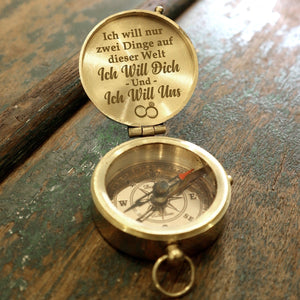 Gravierter Kompass - Familie - An Meinen Ehemann - Ich Will Dich - Degpb14001