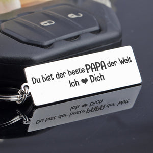 Gravierter Schlüsselanhänger - Familie - An Meinen Papa - Du Bist Der Beste Papa Der Welt - Degkc18002