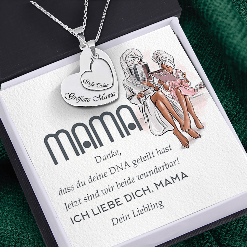Herz Hohle Halsketten Set - Familie - An Meine Mama - Danke Dass Du Deine DNA - Degnfb19001