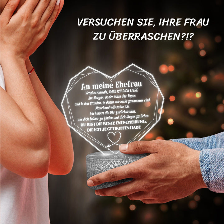 Herz Led-Licht - Familie - An Meine Ehefrau - Vergiss Niemals, Dass Ich Dich Liebe - Deglca15010