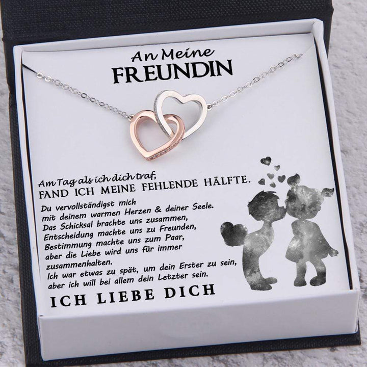 Herz zu Herz Anhänger Halskette - Familie - An Meine Freundin - Am Tag Als Ich Dich Traf - Degnp13001