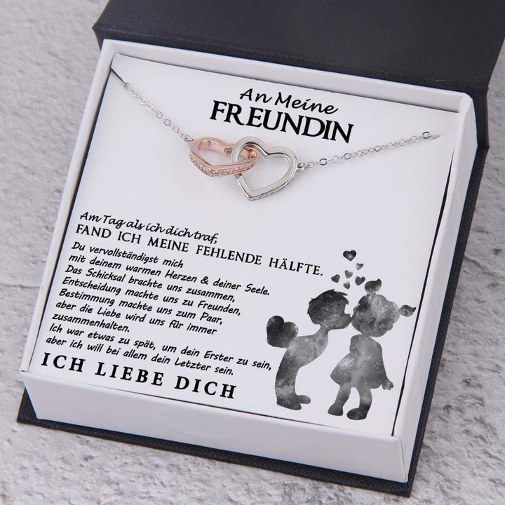 Herz zu Herz Anhänger Halskette - Familie - An Meine Freundin - Am Tag Als Ich Dich Traf - Degnp13001