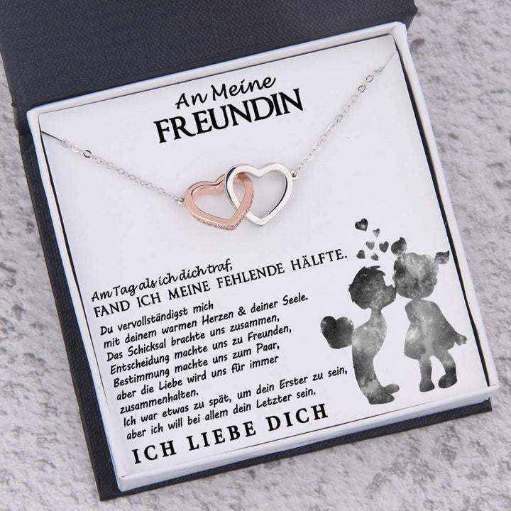 Herz zu Herz Anhänger Halskette - Familie - An Meine Freundin - Am Tag Als Ich Dich Traf - Degnp13001