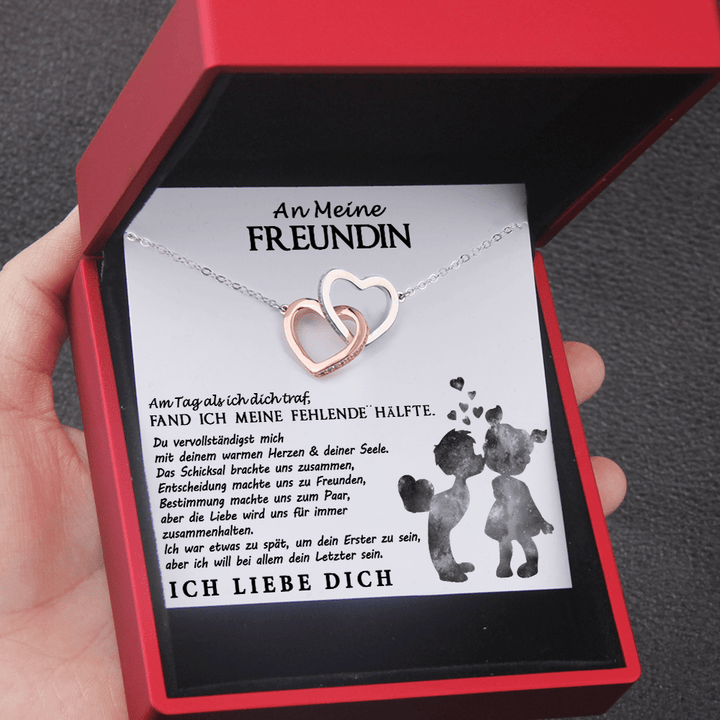 Herz zu Herz Anhänger Halskette - Familie - An Meine Freundin - Am Tag Als Ich Dich Traf - Degnp13001
