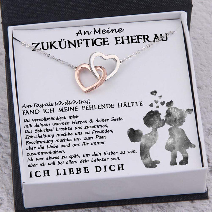 Herz zu Herz Anhänger Halskette - Familie - An Meine Zukünftige Ehefrau - Am Tag Als Ich Dich Traf - Degnp25001