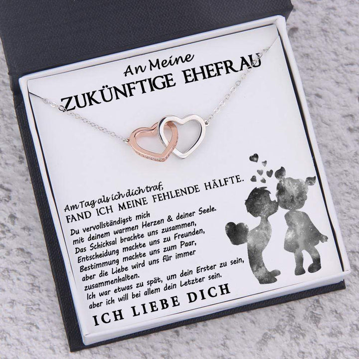 Herz zu Herz Anhänger Halskette - Familie - An Meine Zukünftige Ehefrau - Am Tag Als Ich Dich Traf - Degnp25001