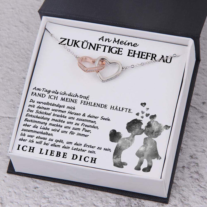 Herz zu Herz Anhänger Halskette - Familie - An Meine Zukünftige Ehefrau - Am Tag Als Ich Dich Traf - Degnp25001
