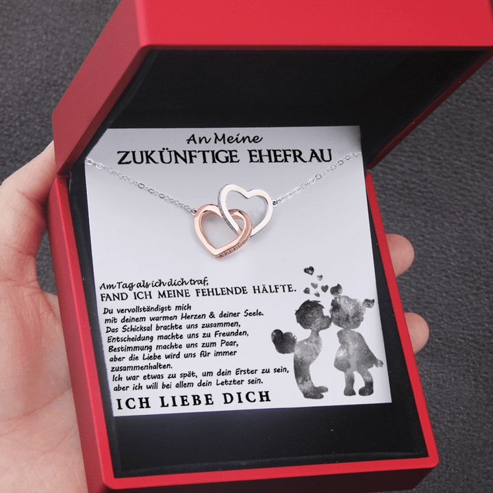 Herz zu Herz Anhänger Halskette - Familie - An Meine Zukünftige Ehefrau - Am Tag Als Ich Dich Traf - Degnp25001