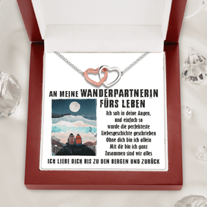 Herz zu Herz Anhänger Halskette - Wandern - An Meine Wanderpartnerin Fürs Leben - Mit Dir Bin Ich Ganz - Degnp13006